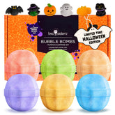 Two Sisters pumpkin bath bomb with a surprise toy revealed during bath time.