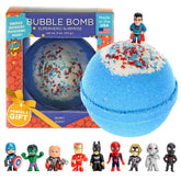 Two Sisters superhero bath bombs with surprise toy inside, exciting bath-time play