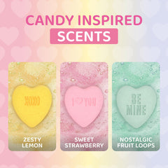 Two Sisters Valentines bath bombs pack side showing compact, gift-ready packaging.