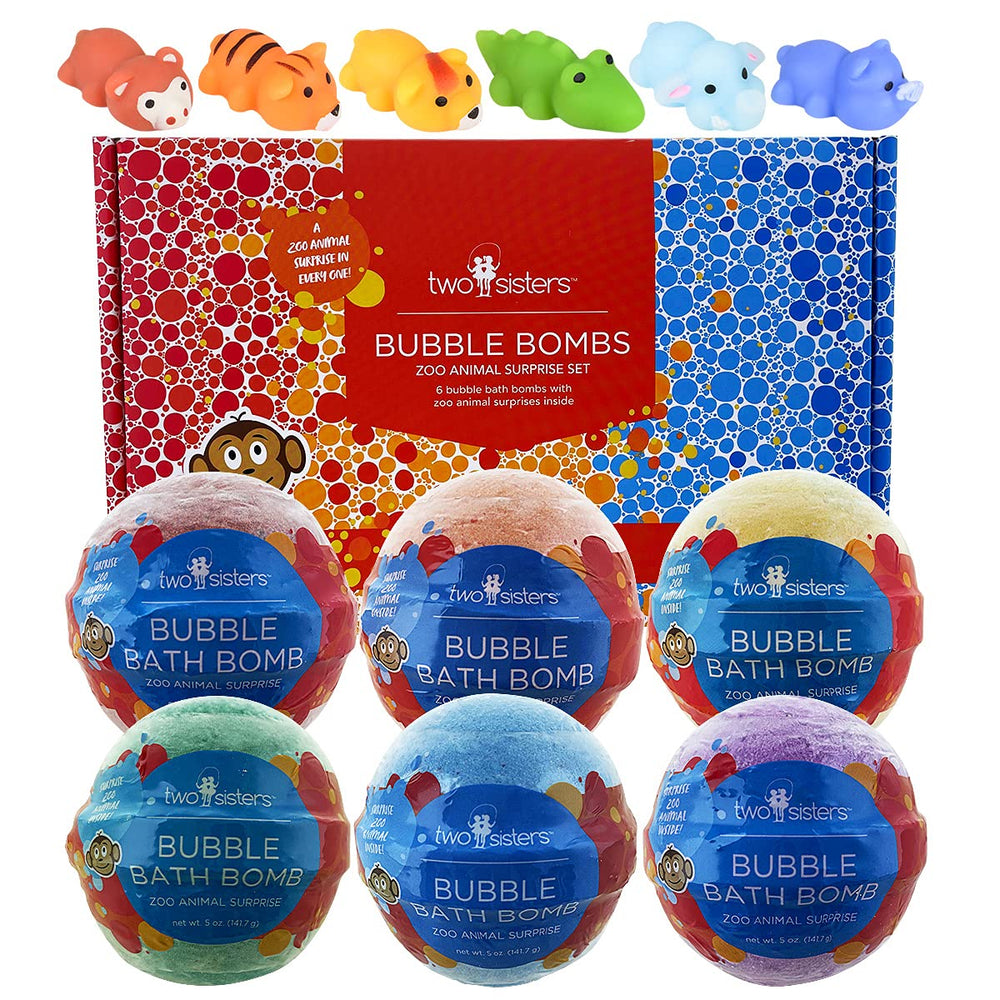 Two Sisters Zoo Animal Bath Bomb with surprise inside for kids' bath-time joy.