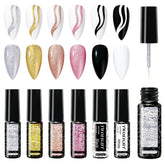 TWOEIGHT metallic liner silver for precise nail art lines and accents.