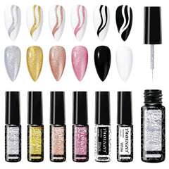 TWOEIGHT metallic liner silver for precise nail art lines and accents.