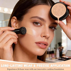 TWWKDD Hush Foundation cushion application shot, smooth coverage