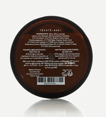 Typology loose powder applied for a long-lasting natural matte finish.