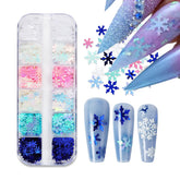 Tyuimhx 12-grid snowflake glitter box for easy at-home Xmas nail art
