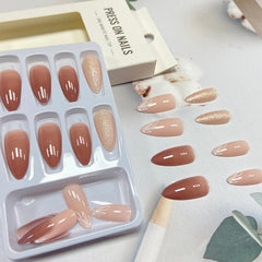 Tyuimhx pre-glued nails with jelly glue, easy to apply for fast nail art.