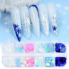Tyuimhx snowflake glitter sequins close-up showing holographic shine
