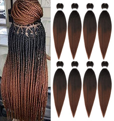 Ubeleco braiding hair pre-stretched in ombre 24-inch, easy to braid.
