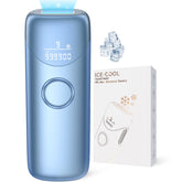 Ubroo laser hair removal device cools skin with ice-touch for comfortable treatment.