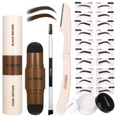 UCANBE 25PCS eyebrow stamp kit with dual-color pomade for quick, natural-looking brows