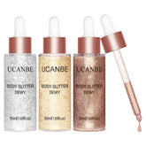 UCANBE Glow Shimmer Drop bottle pour provides radiant, dewy highlight for daily looks