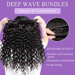 UDesire 12A Brazilian virgin deep wave bundle offers premium quality