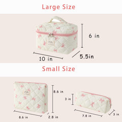 uekeboag floral quilted makeup bag medium inside view showing organized compartments