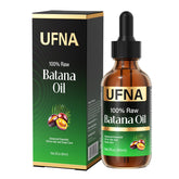 UFNA Batana Oil bottle closeup showing pure nourishment and shine.
