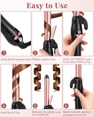 Ufree auto-rotation in action delivering easy, consistent curls for beginners.