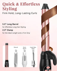 Ufree curling iron with LCD display demonstrating precise heat control.