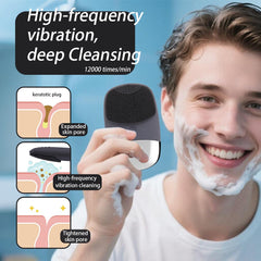 Uimoky brush close-up on soft silicone bristles for gentle exfoliation