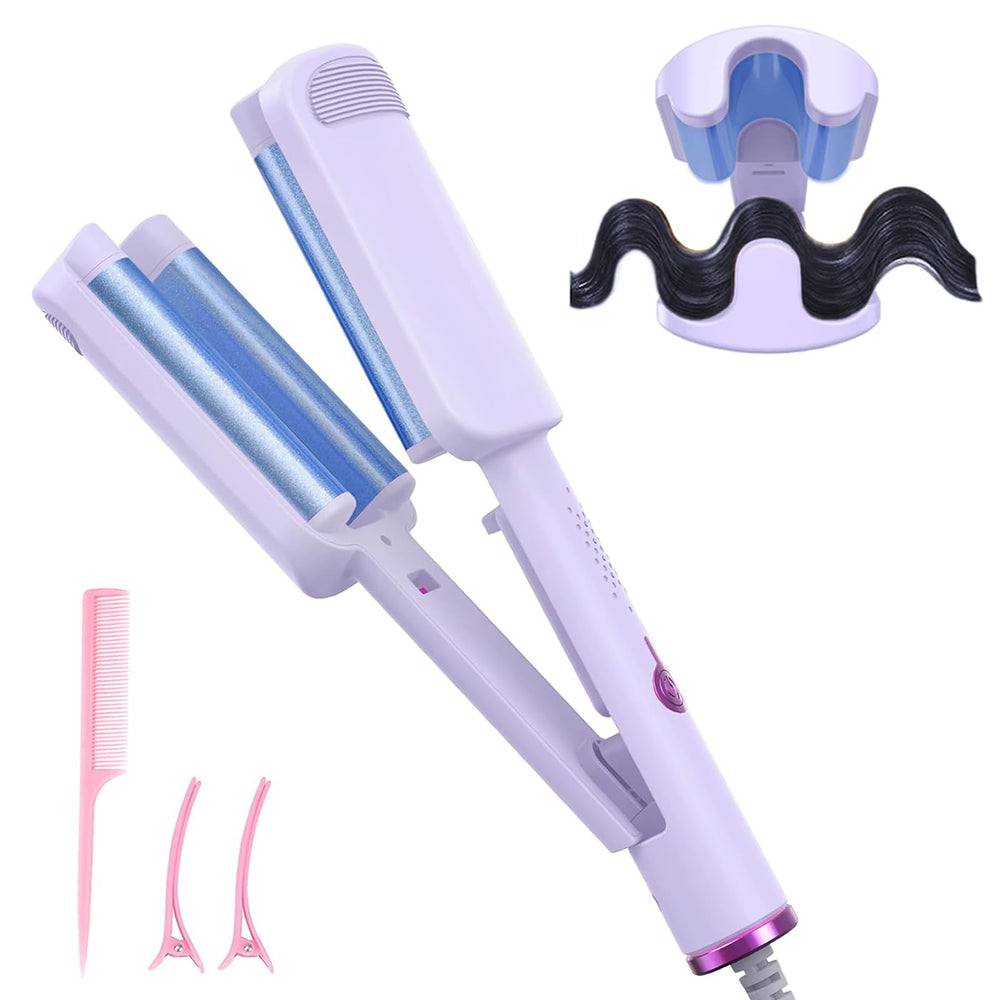 UJIO hair crimper 3-barrel waver with 1.25-inch barrels for versatile waves