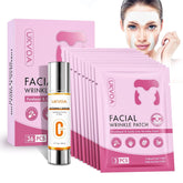 UKVOA forehead wrinkle patch being applied for overnight hydration and smoother look.