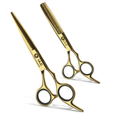 ULG hair cutting scissors with a 6.5 inch gold finish for precise trimming.