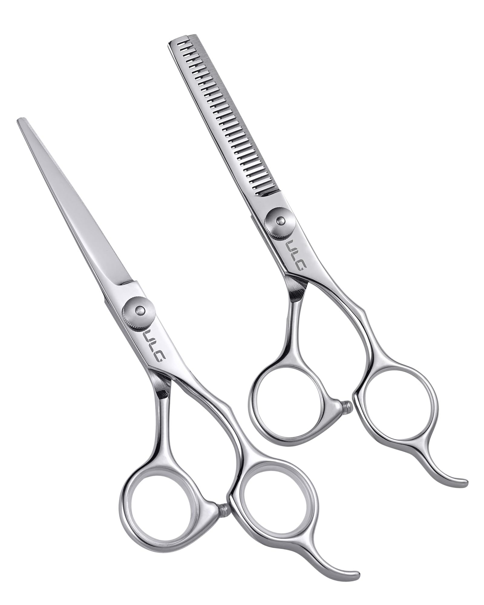 ULG Hair Cutting Scissors Set with razor-sharp blades for precise, clean cuts.