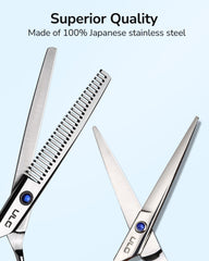 ULG left-handed scissors with offset ergonomic grip for comfortable use