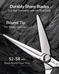 ULG scissors with offset handle for ergonomic comfort during long sessions