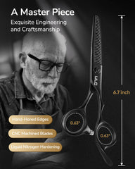 ULG Texturizing Shears ergonomic offset handles reduce fatigue during long sessions.