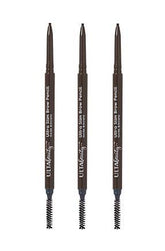 Ulta Beauty Ultra Slim Brow Pencil in Dark Brown 3-pack with spoolie for precise natural brows.