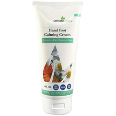 UltimateVitality Hand Foot Cream applied to hands showing fast absorption and relief.