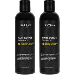 Ultrax Labs Hair Growth Shampoo bottle showcasing the Hair Surge formula for thicker-looking hair.