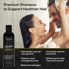 Ultrax Labs Hair Surge shampoo lather provides a rich cleanse without stripping oils.