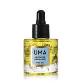 UMA Absolute Anti Aging Face Oil bottle shows natural formula for hydrated skin