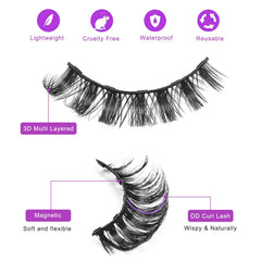 UMATE PLUS DD Curly Magnetic Lashes with extension-like fullness.