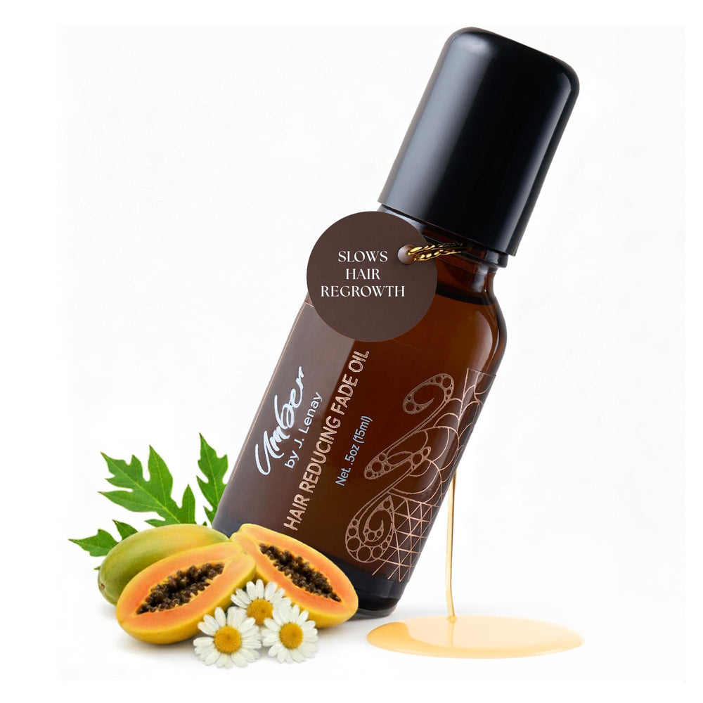 Umber By J. Lenay hair reducing fade oil roll-on bottle for gentle at-home use