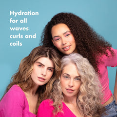 Umberto Giannini Thirsty Curls rinse action showing cleansing and prepping curls