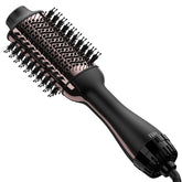 Umeely hair dryer brush with oval barrel and 360° airflow for smooth styling.