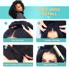 UMEGIRL glueless 3-in-1 flip-over design for easy wear.