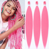 Umylar pre-stretched pink braiding hair 32 inch close-up showing smooth fibers ready for styling
