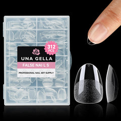 UNA GELLA almond nail tips packaging for easy at-home use