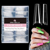 UNA GELLA coffin gel tips long set for DIY salon-quality extensions.