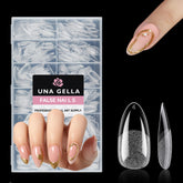 UNA GELLA medium almond nail tips with inner deep matte texture for stronger adhesion.
