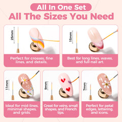 UNA GELLA 11mm medium stroke brush for clean nail designs.