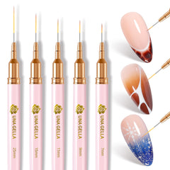 UNA GELLA 7mm fine line brush for precise gel art lines.