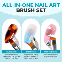 UNA GELLA nail art sculpting brush in blue for dimensional designs.