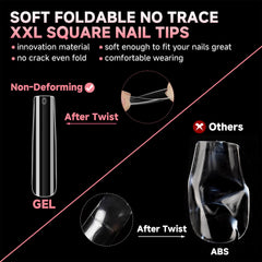 UNA GELLA clear long nail tips provide comfortable fit on various nails