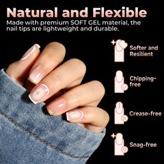 UNA GELLA nail tips square salon-enjoy full cover tips for lasting wear.