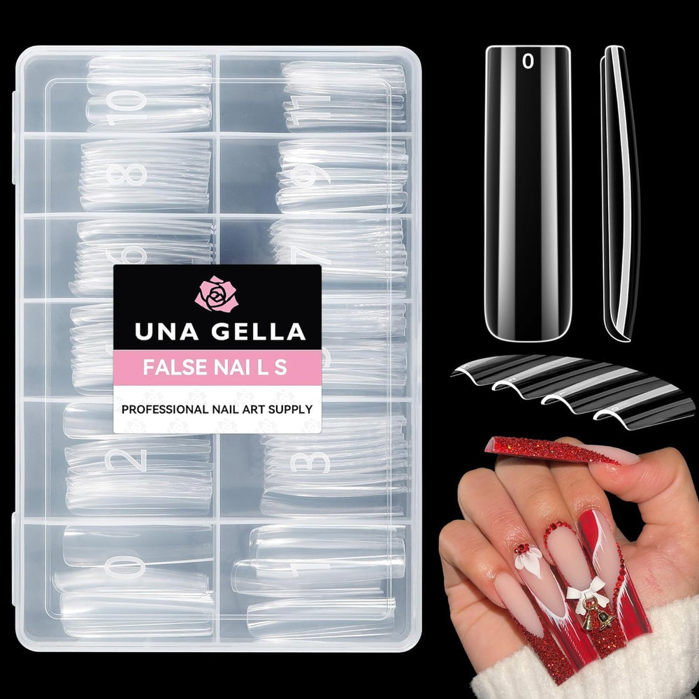 UNA GELLA nail tips square XXL packaging ready for salon and home use