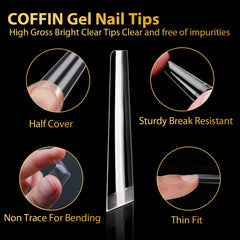 UNA GELLA soft gel tips easy to press, trim, and paint.