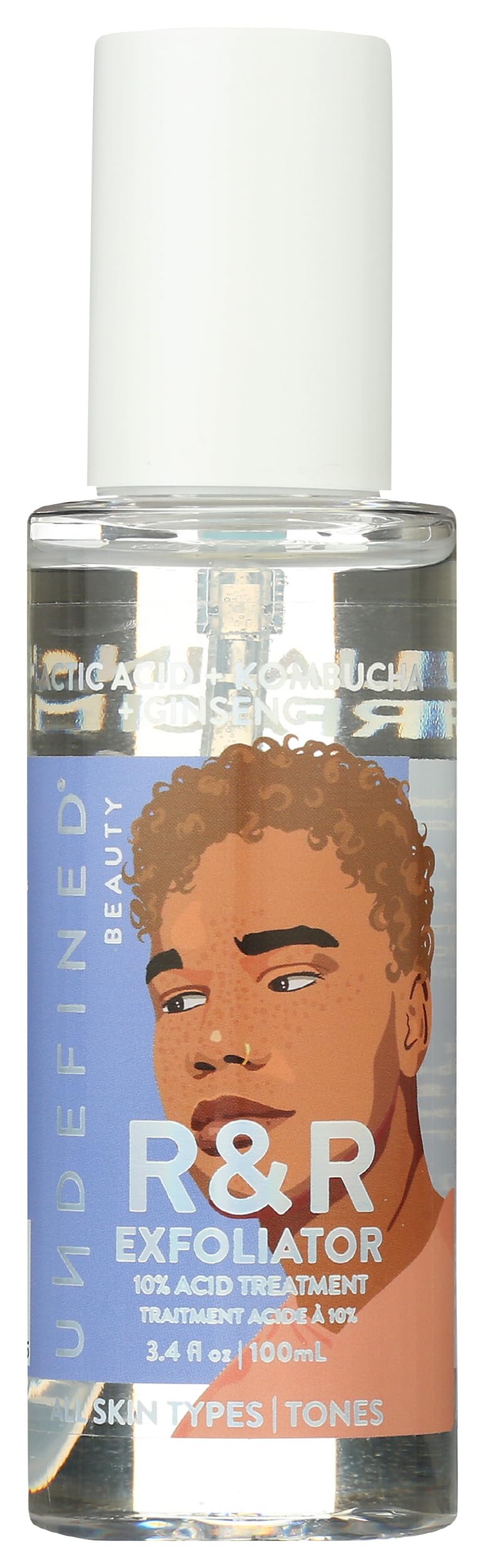 Undefined Beauty R&R exfoliator bottle pour for controlled, mess-free application